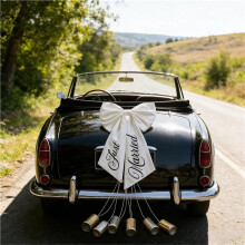 60x100cm Just Married Autostrik, Grote Trouwlintbanner voor Huwelijksreis Autodecoratie, Bruidsdouche Feestartikelen