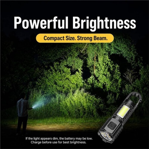 2 Pack Small Flashlight ,Rechargeable Flashlights LED Flash Light for Emergencies Camping