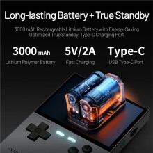 Brick Hammer Retro Handheld Game Console Metal CNC Aluminum Alloy Body 3.2inch IPS Screen with 256GB Card Black