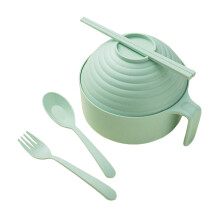Microwave Ramen Cooker Set with Handle Spoon Chopsticks Fork