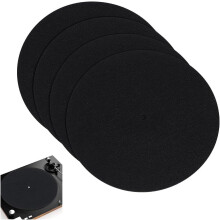 Turntable Platter Mat Felt 7.3 Inch 4 Pcs Black