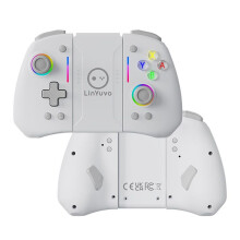 LinYuvo KS42 Meteor Light Wireless Joy-Pad with 8 Color RGB Lights for /Lite/OLED,with Programmable,Back Button White