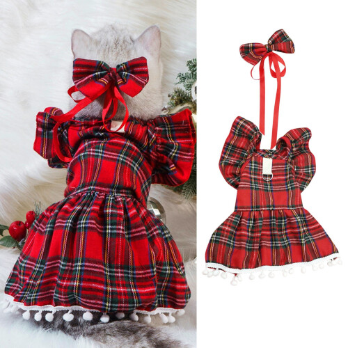 Christmas Plaid Dog Sweater for Pets