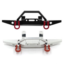2x Metal Front Bumper for MN D90 D91 D96 D99S MN90 MN99 MN99S 1/12 RC Car Upgrade Parts Accessories,Silver & Black