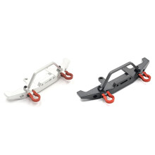 2x Metal Front Bumper for WPL C14 C24 C24-1 1/16 RC Car 4X4 Truck & Crawler Upgrade Parts Accessories,Silver & Titanium