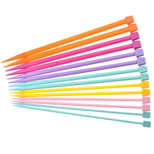 Knitting Needles Single Pointed Plastic 14 pcs 4 mm-10 mm