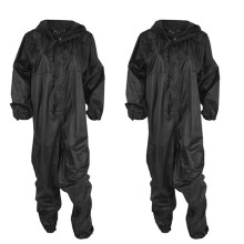 2X Fashion Motorcycle Raincoat /Conjoined Raincoat/Overalls Men and Women Fission Rain Suit Rain Coat Size XL Black