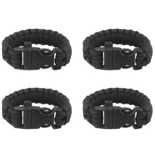 4X Paracord Parachute Cord Emergency Survival Bracelet Rope with Whistle Buckle Outdoor Camping