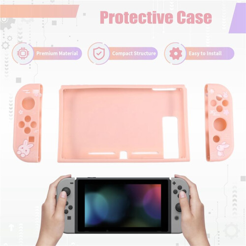Rabbit Protective Case for  2 Kawaii Cartoon Design Dockable Shell for  2 Console 2