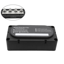 300A Heavy Duty Bus Bar Box with 4 Terminal Studs M10 Modular Power Distribution Block for Marine/Solar 48V System B