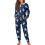 Women's Shark Print Drawstring Pajama Set Long Sleeve Top 3