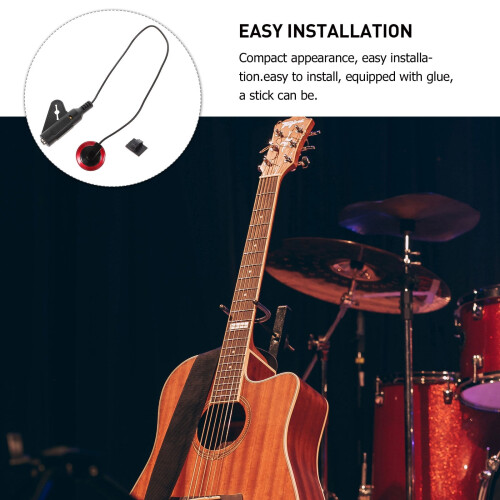 Guitar Preamp Pickup Acoustic Compact Black Plastic 1 Pack 1
