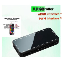 ARGB Controller 8-Port PWM Fan HUB RGB Synchronized Remote Control Temperature Control Computer Case Cooling Effects