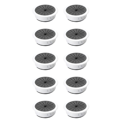 Tampa para Passa-Cabos de Mesa com Orifícios de 2 Polegadas, Anel de Encaixe em ABS para Ocultar Aberturas Pré-Perfuradas e Organizar Cabos
