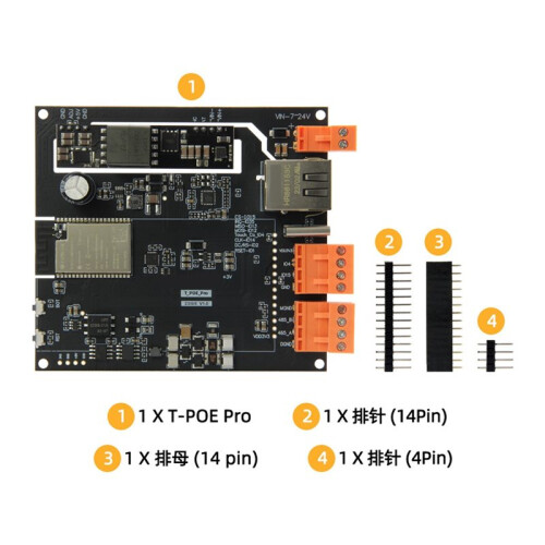 T-POE-Pro ESP32-WROVER-E Development Board with LAN8720 Ethernet RS485 POE Module Programmable Devices 2