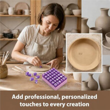 36 Pcs Alphabet Stamps for Clay Pottery, Letter Press Embosser Set for Polymer Clay & DIY Cookies, Letters & Symbols