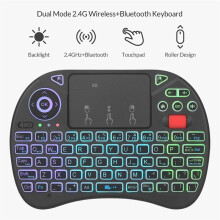 -Tangentbord, Uppgradera 2.4G Trådlöst Tangentbord och med Touchpad, Handhållen Fjärrkontroll, TV-Tangentbord med RGB-Bakgrundsbelysning