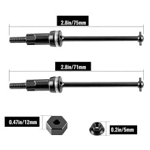 DashRC Aluminum CVD Drive Shaft Set for ARRMA 1/16 MOJAVE GROM RC Truck, ARA2104 Upgrade