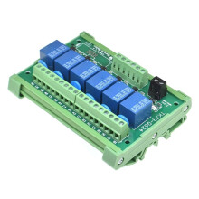 6-Channel Relay Modules, DIN Rail Mounting, Models SRD-05VDC-SL-C 10A Current, 12V Output Voltage, PNP Circuit