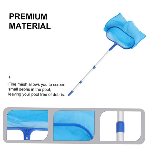3pcs/Set Pool Skimmer Net with Adjustable Telescopic Pole - Fine Mesh Net 1