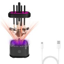 Automatic Makeup Brush Cleaner Rechargeable, UV Disinfection Quick Dry Brush Washing Machine for Cosmetic Brushes