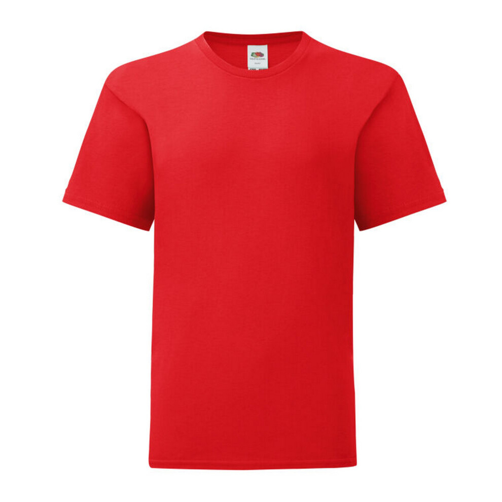 Fruit Of The Loom (7-8 Years, Red) Childrens/Kids Iconic 150 T-Shirt