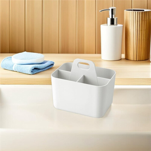 Desktop Organizer Box with Handle, Portable Split Pen  Caddy, Versatile Cosmetic Container for Bedroom Table 2