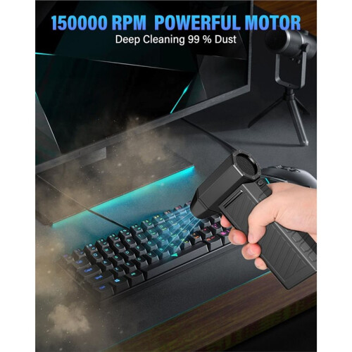 Electric Dust Blower Compressed Air Spray, High Speed Dust Blower,  Compressed Air Duster PC Cleaning Set 2