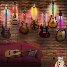 LED-Gitarren-Wandhalterung RGB-Gitarrenhaken für Heimstudios, Schlafzimmer, Musikzimmer und Gitarristen-Dekoration