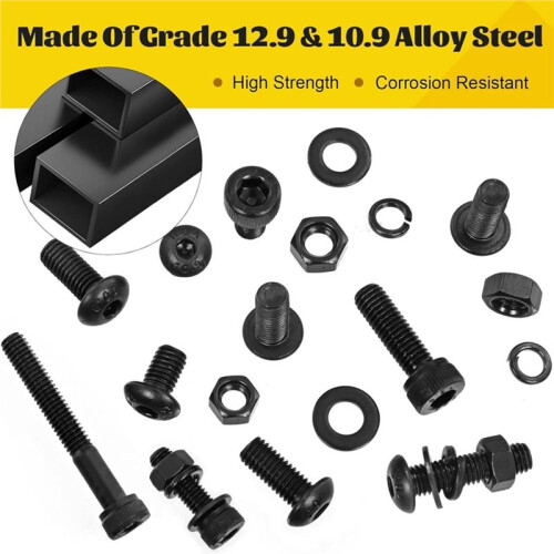 1500PCS M4 Screws with Nuts Assortment Kit, M4 Hex Socket Button & Cap  Bolts Nut and Washers Set for 3D Printer 1