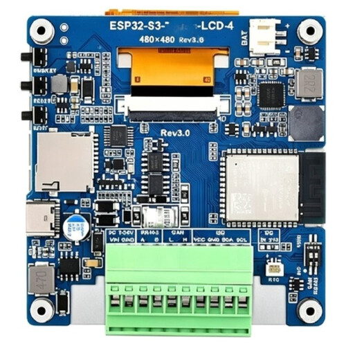 4 Inch IPS Display Development Board, 480x480 Microcontroller Board with Dual Core Design for DIY Electronics Projects