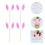 Pink Bunny Ear Cake Toppers Synthetic Durable 30 Pcs 1