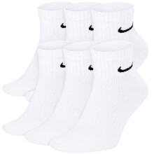 (2 UK-5 UK, White/Black) Nike Mens Swoosh Trainer Socks (Pack of 6)