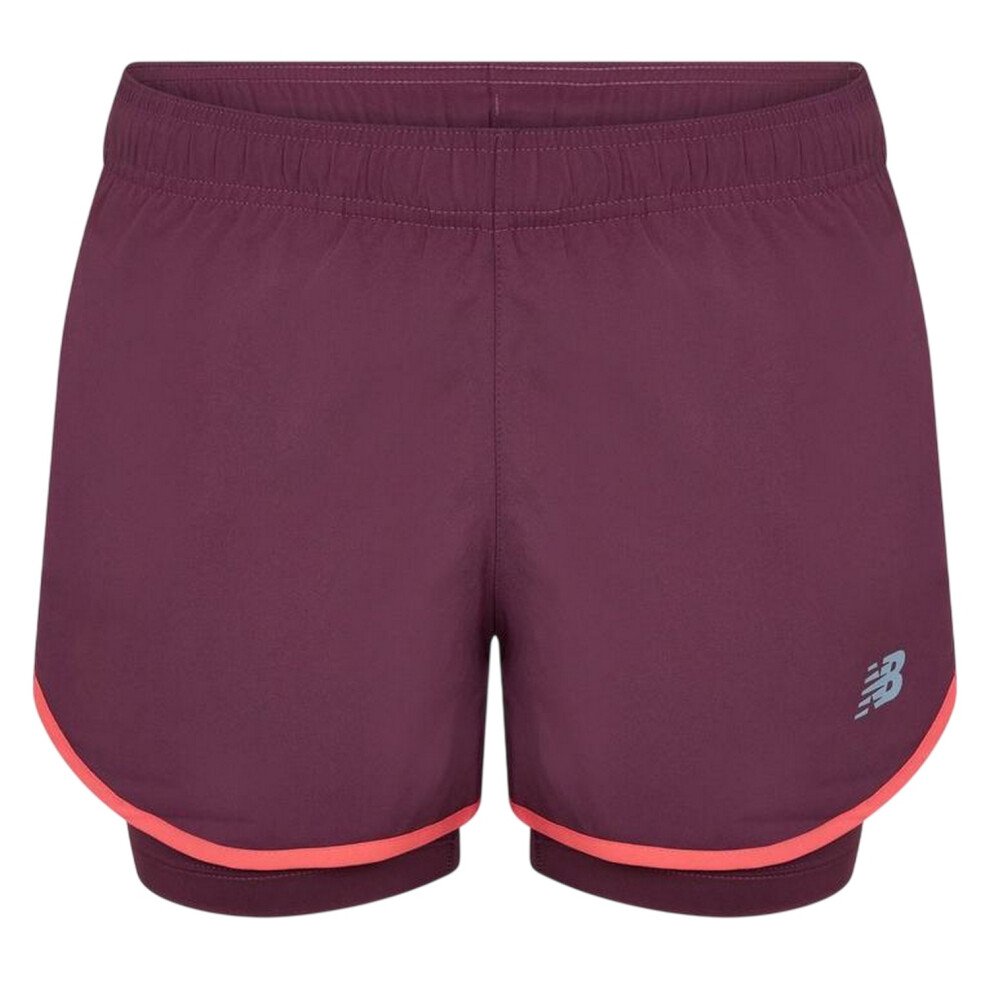 New Balance Womens/Ladies 2 In 1 Running Shorts