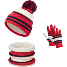Mütze Schal und Handschuhe Kinder 3-teiliges Winterset 6-12 Jahre — winter set kinder, mütze schaal handschuhe