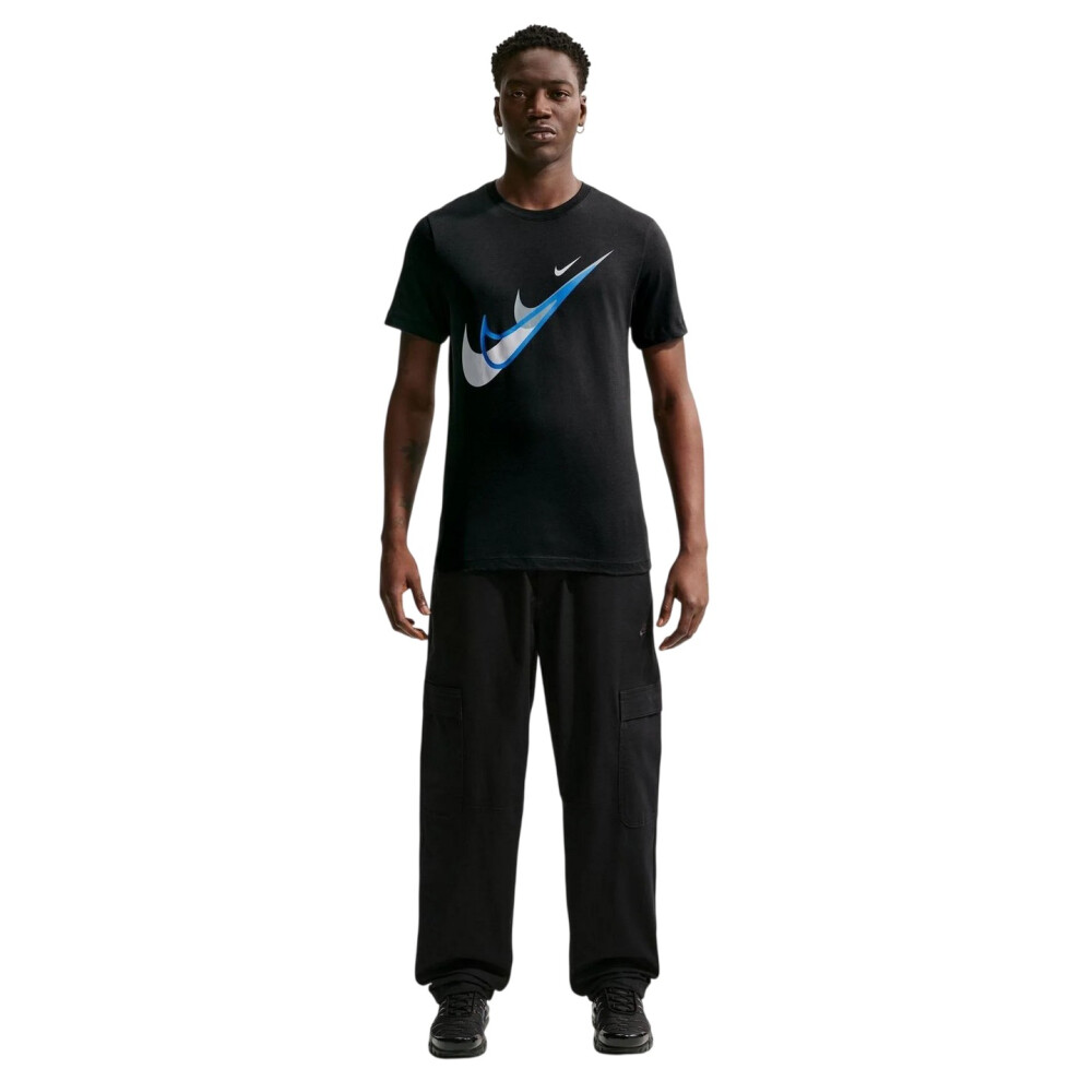 Nike (Xs, Black) Mens Swoosh Graphic Print T-Shirt