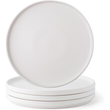 Ceramic Salad Plates Set of 6 8 inch Ivory Reactive Matte