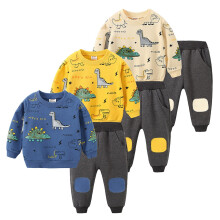 Toddler Boys Sweatsuit Set Yellow Cartoon Print 1-2 Years