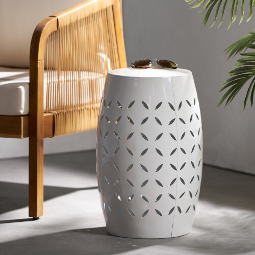 Bucky Metal Side Table White Indoor Outdoor