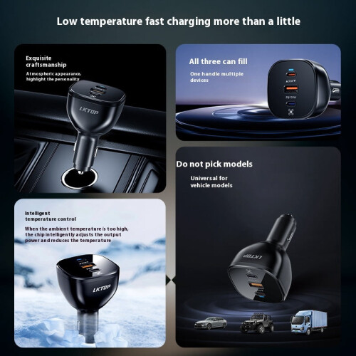 USB-C Car Charger 130W 3-Port PD for DJI Drones 1