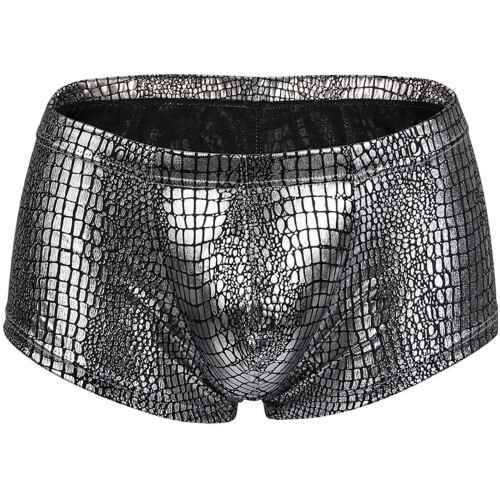 Men's Fishscale Imitation Leather Boxer Briefs