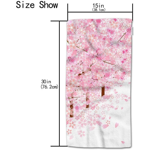 Cherry Blossom Hand Towels Soft Spring Pattern 15x30 Inch 2