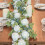 Artificial Rose Vine Garland 6ft with 10 White Roses and 8