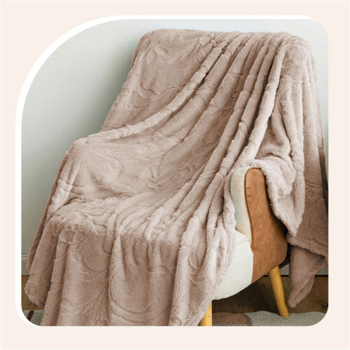 Coffee Flannel Jacquard Blanket 180x200cm 1