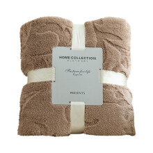 Coffee Flannel Jacquard Blanket 180x200cm