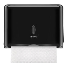 Zwarte wanddispenser voor papieren handdoeken, ABS, 27x20,5x10 cm