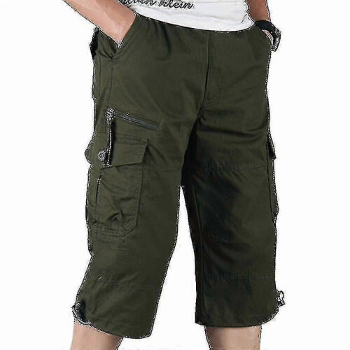 Men's Cargo Combat Three-Quarter Pants Elastic Waist 1