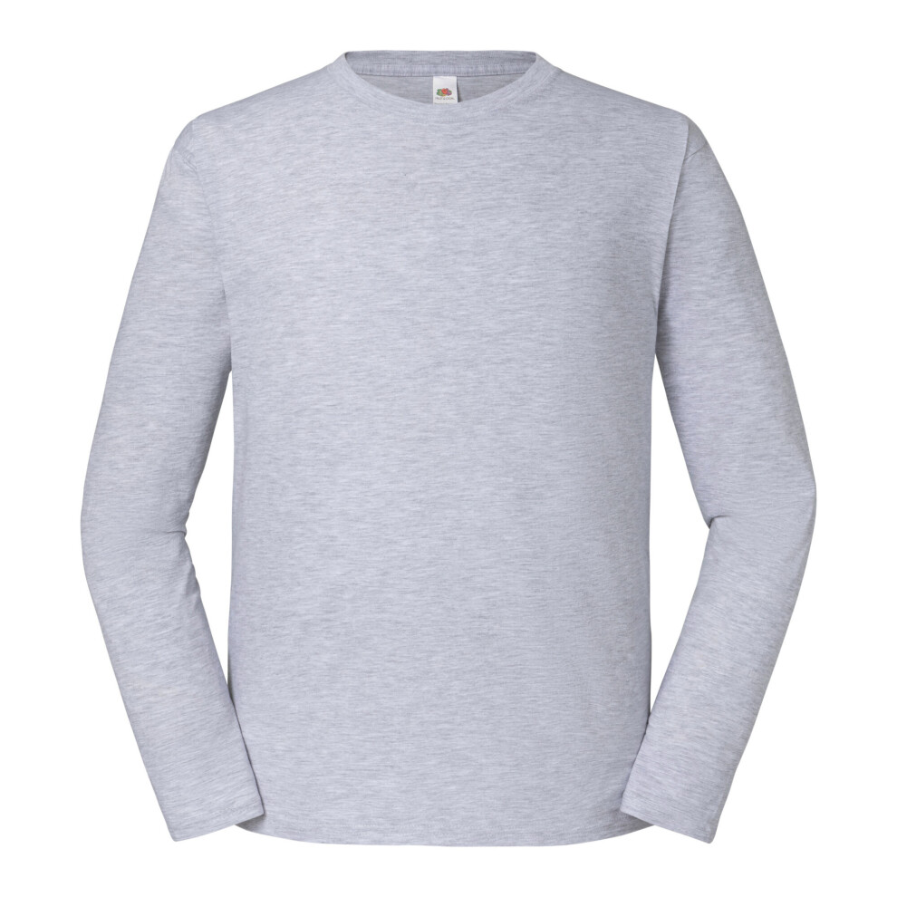 Fruit Of The Loom (Xxl, Heather Grey) Mens Iconic Premium Long-Sleeved T-Shirt