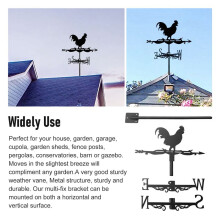 Veleta de Gallo - Silueta de Veleta de Gallo Retro - Indicador de DireccióN del Viento Decorativo para Patio Granja Al Aire Libre 1 piezas