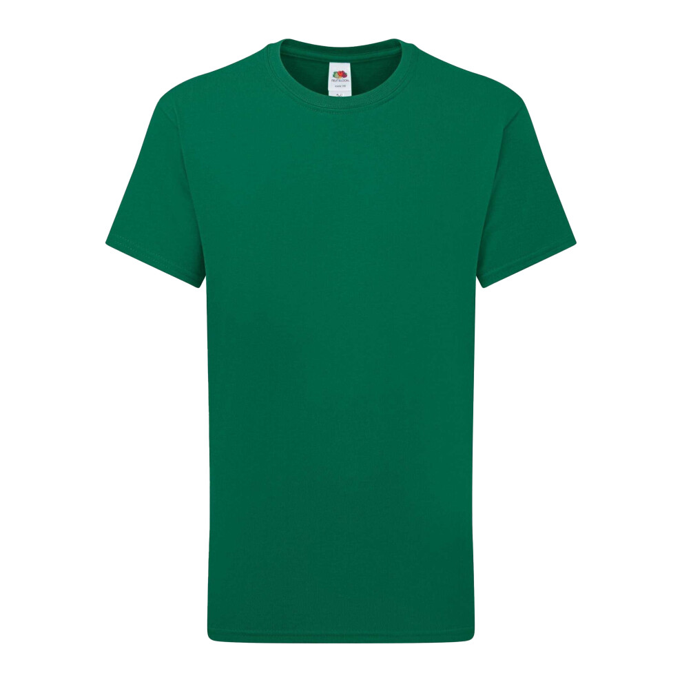 Fruit Of The Loom (5-6 Years, College Green) Childrens/Kids Iconic 195 T-Shirt